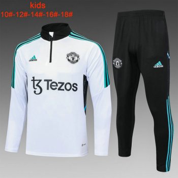 maglia Manchester United formazione manica lunga bambino bianco-01 2024