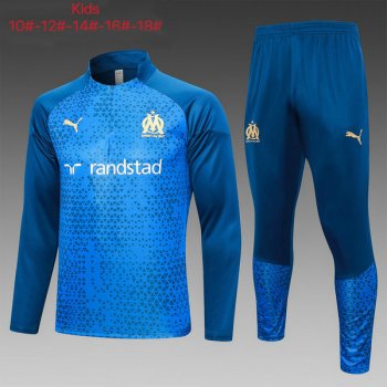 maglia Marsiglia formazione manica lunga bambino Blu scuro 2024