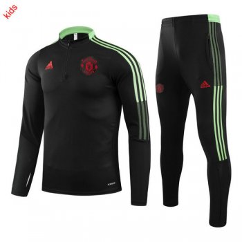 maglia Manchester United formazione manica lunga bambino Nero-01 2022