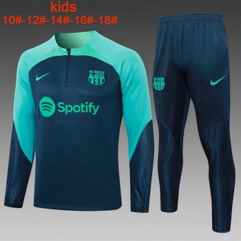 maglia Barcellona formazione manica lunga bambino Blu scuro 2024