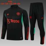 maglia Manchester United formazione manica lunga bambino nero 2024