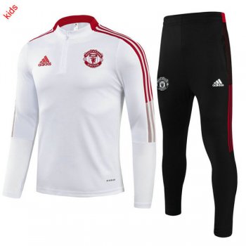 maglia Manchester United formazione manica lunga bambino bianco 2022