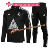 maglia Real Madrid formazione manica lunga bambino Nero-01 2022