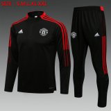 maglia Manchester United formazione manica lunga Nero-01 2023