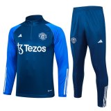 maglia Manchester United formazione manica lunga Blu scuro 2024