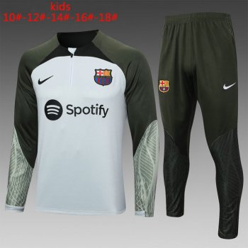 maglia Barcellona formazione manica lunga bambino grigio chiaro 2024