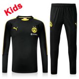 maglia Borussia Dortmund formazione manica lunga bambino nero 2018