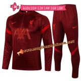 maglia Liverpool formazione manica lunga bambino rosso 2022