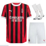 prima maglia Milan bambino 2025 con calze